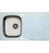 Chiuveta din inox si sticla termorezistenta alba 1 cuva