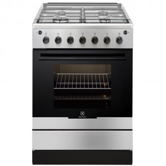 Aragaz Electrolux EKG61185OX, 4 arzatoare, Aprindere electrica plita si cuptor, Grill, Rotisor, 60 cm, Inox