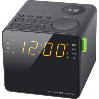 Radio cu ceas Muse M-187 CR, Dual alarm, AUX in jack, Negru