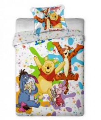 Lenjerie de pat din bumbac pentru copii Winnie the Pooh colors