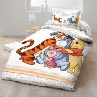 Lenjerie de pat din bumbac pentru copii Winnie the Pooh dots