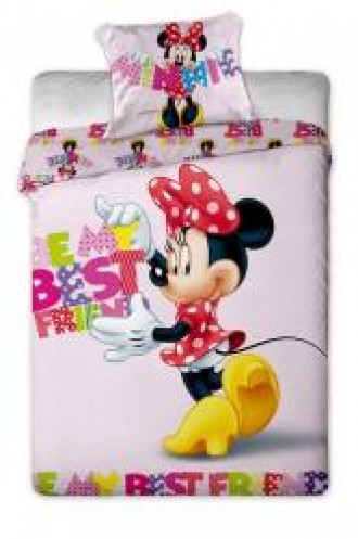 Lenjerie de pat din bumbac pentru copii Minnie Mouse litere