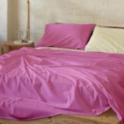 Lenjerie de pat din bumbac Cottonissima Rosebloom Vanilla1 persoana