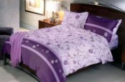 Lenjerie de pat din bumbac Cottonissima model 1401-01 V2 mov 2 persoane
