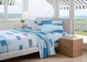Lenjerie de pat din bumbac Cottonissima model 1304-05 V2 albastru 2 persoane