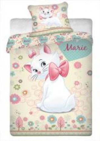 Lenjerie de pat din bumbac pentru copii Marie Cat galben