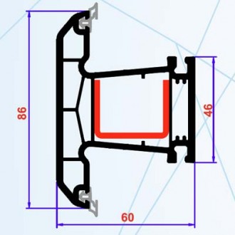 Profil PVC seria 4 camere 60 mm. Teu mare