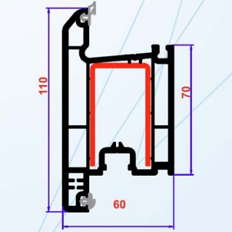 Profil PVC seria 4 camere 60 mm. Teu Usa