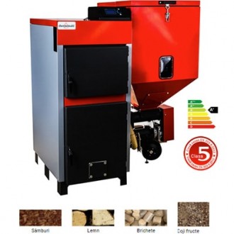 ECOBIO Cazan pe pellet-biomasa si lemne 25 - 100 kW