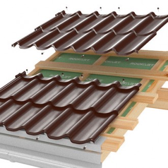 Tigla metalica Umbrella® dublu modulara cu prinderi ascunse