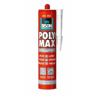 BISON Poly Max Polymer Adeziv si etanseizant, alb, 465g