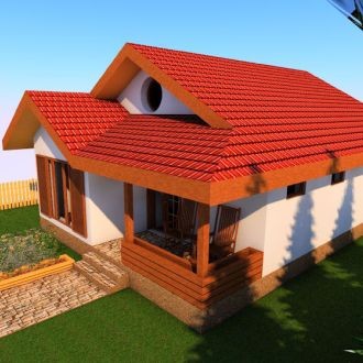 Proiect de casa cu suprafata construita de 80 mp