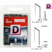 Capse plate cu varf ascutit D53F 8 mm / 1200 buc. pentru capsatoare Novus