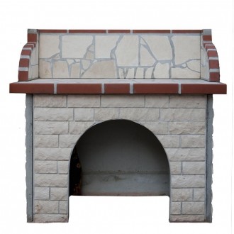 Masa pt Gratar Mediteraneo (115x120x60cm, 450kg, piatra naturala Vratza, caramida) 